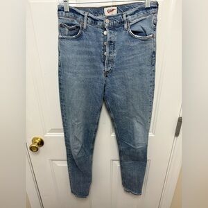 Agolde Nico Straight Leg Button Fly Denim Jeans Size 27 Medium Wash Relaxed